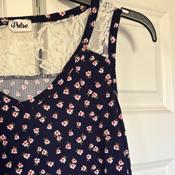Pulse Women's Navy Floral Tank Top - Picture 4 of 8